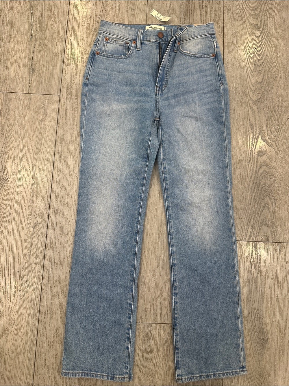 adidas Light Blue High-Rise Straight Leg Jeans